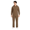 thumbnail image 5 of ZHOGXU Hooded Jumpsuits Unisex Zipper Front Bodysuit Cozy Lightweight Hoodie Rompers Loungewear,Brown,S, 5 of 8
