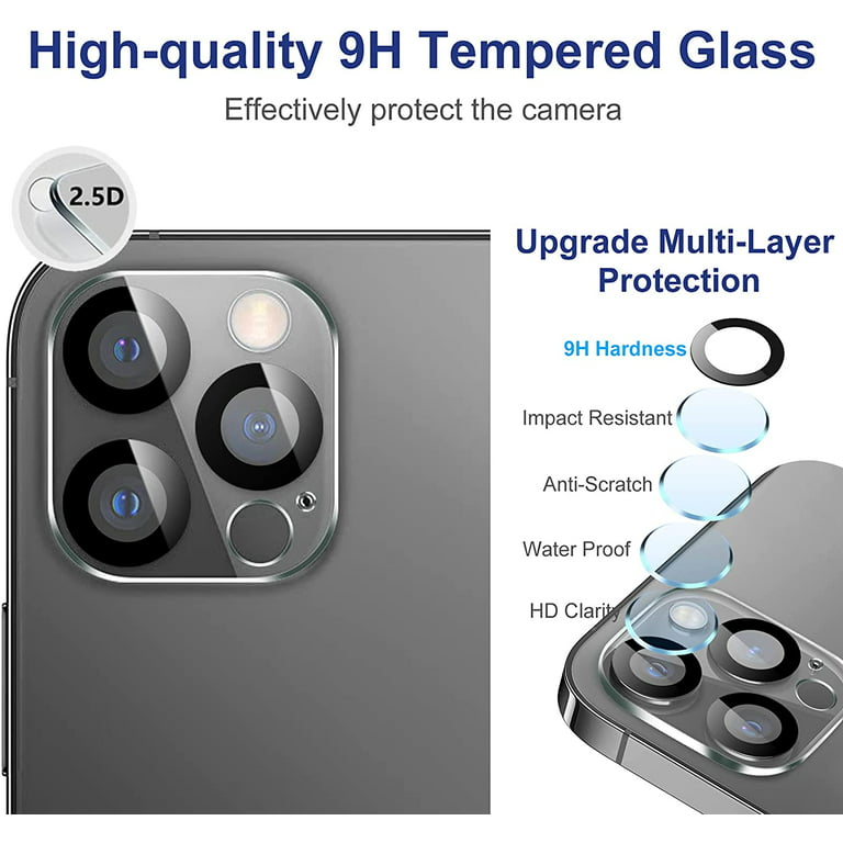 Insten 2 Packs Camera Lens Protector Compatible with iPhone 13 Pro Max and  13 Pro, 9H Tempered Glass Protective Full Cover, Upgraded Version, HD Clear