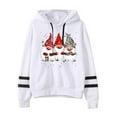 thumbnail image 1 of Innerwin Sweat à Capuche Imprimé de Noël pour Femmes Sport Colorblock Coupe Ample Blanc P, 1 of 2