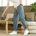 thumbnail image 3 of YUELONGHU Adult Men Casual Pants Mens Casual Pants Elastic Waist Stretch Men's Loose Straight Summer Casual Pants Men's Breathable Pants, 3 of 3