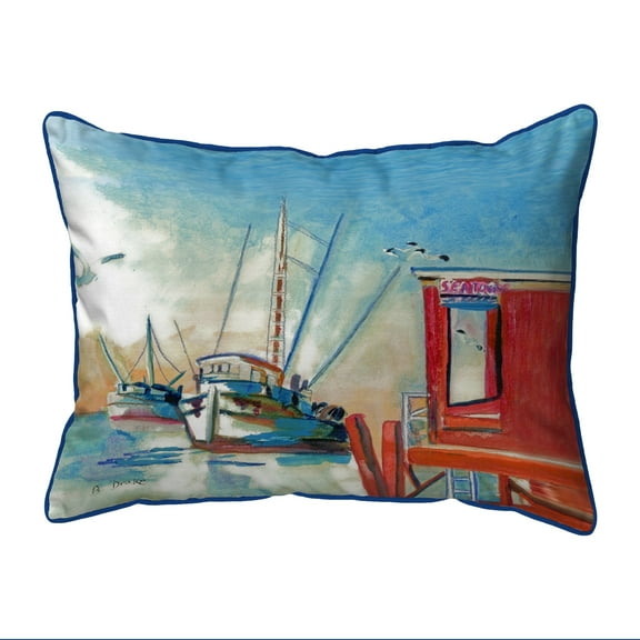 Betsy Drake Interiors Shrimp Boat Extra Large Zippered Pillow