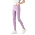 thumbnail image 2 of Bixock Girls Leggings High Waist Yoga Pants with Pockets Kids Soild Color Soft Casual Pant Comfortable Workout Running Activewear Girls Clothings Size 7-8Years, 2 of 6