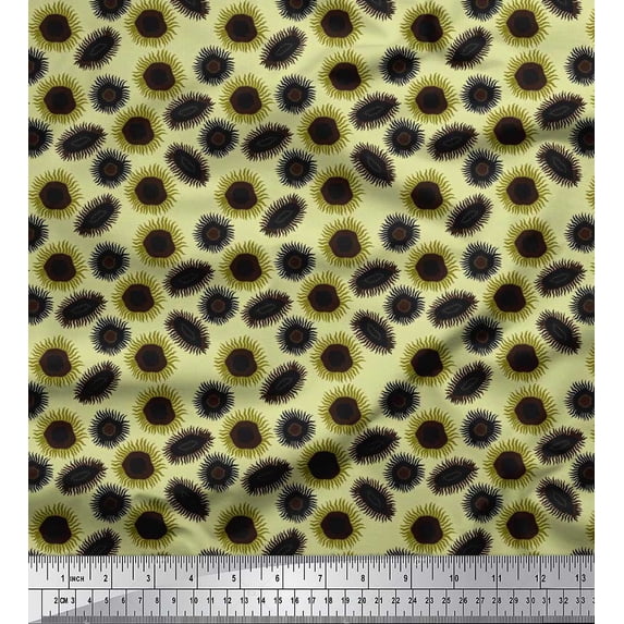 Soimoi Cotton Cambric Fabric Sea Plants Shirting Print Fabric by Yard 42 Inch Wide