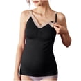 thumbnail image 4 of qolati Maternity Nursing Tank Tops with Built in Bra Sleeveless Casual Pregnancy Tee Lace Trim V Neck Nursing Breastfeeding Camisole Shirts Black M, 4 of 7