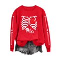thumbnail image 5 of Womens Halloween Oversized Sweatshirt Plus Size Casual Crew Neck Pullover Tops Skeleton Graphic Loose Fit Long Sleeve Shirts, 5 of 6