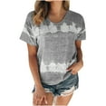 thumbnail image 2 of Womens Plus Size Tops,Womens Blouses Clearance,Women's Fashion Printed Short Sleeve T-shirt Blouse Round Neck Casual Tops Shirt Best Sell, 2 of 5