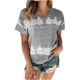 thumbnail image 1 of Tops Para Mujer Elegante Casual Tallas Grandes Blusas Camisas Estampado de Moda Camiseta de Manga Corta Cuello Redondo Odeerbi ODB154832, 1 of 5