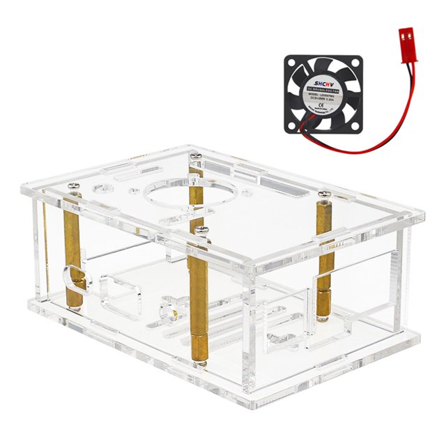 Orange Pi 4A Acrylic Case Orange Pi 4A Transparent Protective Box w Cooling Fan