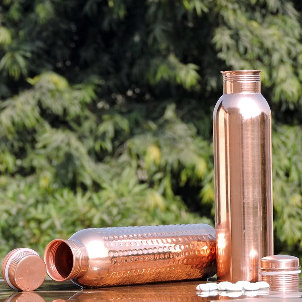 Hammered Pure Copper Ayurvedic bottle water water Copper s Leak Oz 34 Proof 
