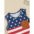 thumbnail image 6 of Elippeo Toddler Boy Summer Set 6 12 18 24 Months 3 4 Years StripeStar Print Round Neck Pocket Tank Tops with Shorts 2Pcs Outfit for Independence Day, 6 of 9