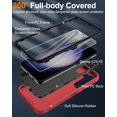 thumbnail image 3 of 2 in 1 Bundle Designed for Samsung Galaxy S22 Heavy Duty Case with 1 Clear Tempered Glass, Triple Layer Protection Shockproof Dropproof Dustproof Cover for Samsung Galaxy S22, Red, 3 of 6