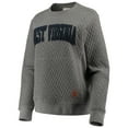 thumbnail image 2 of Women's Pressbox Heather Charcoal West Virginia Mountaineers Moose Quilted Pullover Sweatshirt, 2 of 4