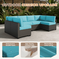 thumbnail image 5 of BaPiPro 6-Person Sky Blue Outdoor Sectional Sofa Cushions, Waterproof Polyester Patio Cushions with High-Density Sponge & Side Pillows, No Assembly for Backyard, Porch, Deck & Poolside, 5 of 10