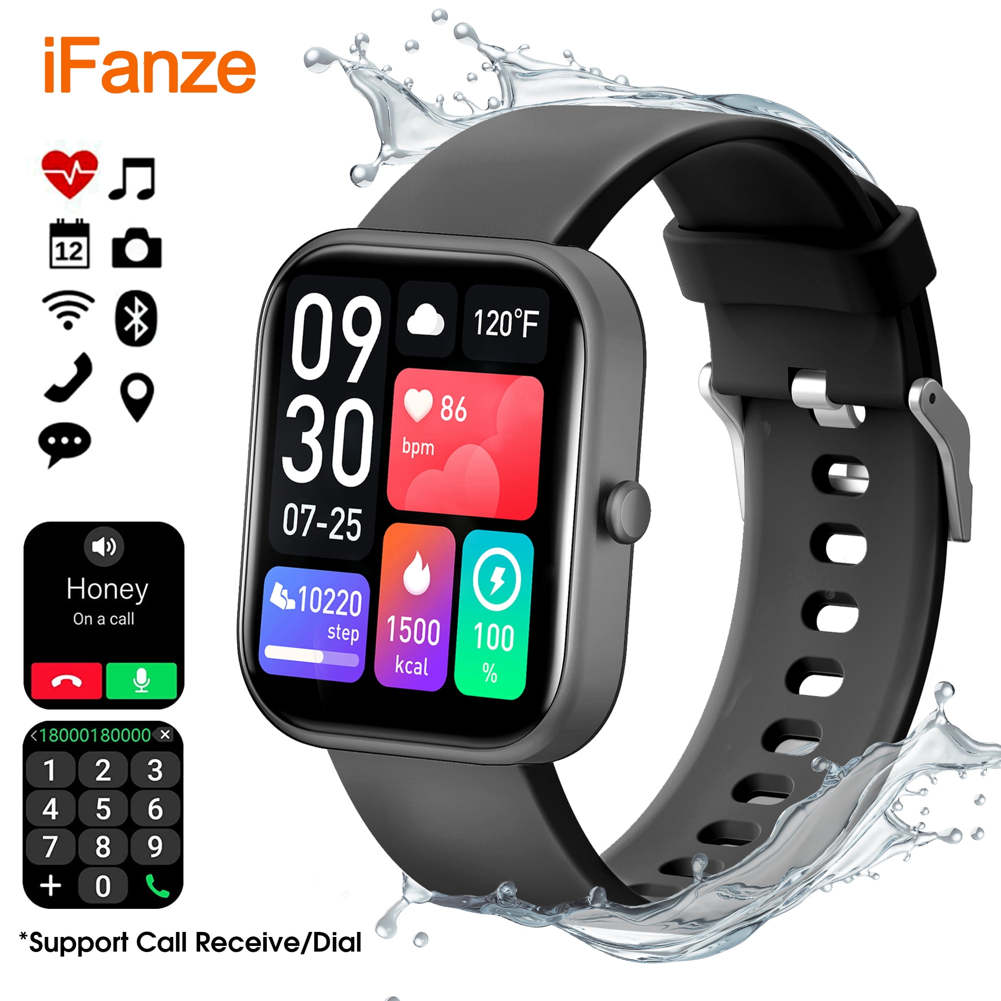 tilgivet morfin hævn Smart Watch for Android and iPhone, Ifanze GTS5 Fitness Tracker Health  Tracker IP68 Waterproof Smartwatch for Women Men,Black - Walmart.com