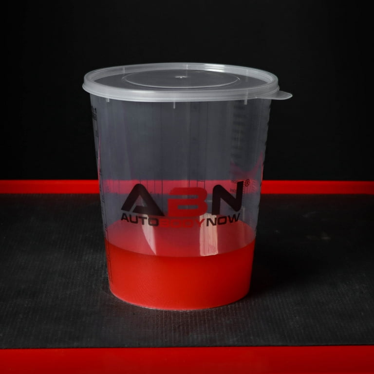ABN Automotive Paint Mixing Cups - 100pc 64oz Plastic Measuring Cups 12pc  Lids
