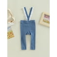thumbnail image 2 of Cenuakty Baby Boys Girls Suspender Pants, Sleeveless Lace Trim Ribbed Knit Overalls Leggings, 2 of 9