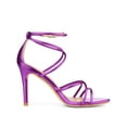 thumbnail image 3 of BLISSFUL STEP Women's Open Toe Strappy Straps Prom Stiletto Heels Sandals Purple 7, 3 of 7