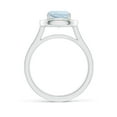 thumbnail image 2 of ANGARA Natural Classic Cushion 1.4 ct Aquamarine Ring with Diamond Halo in 14K White Gold for Women (Size-7mm) | March Birthstone, Anniversary, Jewelry Gift for Women | Natural Aquamarine Ring, 2 of 9