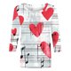 thumbnail image 3 of TaTaai Women's Valentine Heart Print 3/4 Sleeve Round Neck Loose T-Shirt, Valentine's Day Gift, Casual Daily Home Work Top Gift, 3 of 5