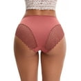thumbnail image 3 of INSPIRE CHIC Women's Underpants Floral Lace Mid Rise Breathable Soft Underwear S Coffee, 3 of 4