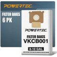thumbnail image 1 of TRAHOO-POWERTEC Shop Vacuum Bags 6 Pack for Vacmaster VKCB001 Vacuum Bags, Replacement Fleece Filter Bags for Vacmaster VK811PH, VK1011SIWTH Wet/Dry Vacuum, Shop Vacuum Accessories for Vacmaster (750, 1 of 4