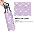 thumbnail image 4 of Yayeee 33oz Insulated Water Bottle Double Wall Stainless Steel with Flip Straw Lid, Purple Cartoon Rabbit Pattern, 4 of 7