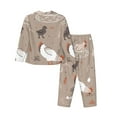 thumbnail image 2 of Kll Chicken Print Women'S Long Sleeve Pajamas With Pants Sleepwear Loungewear 2 Set-Large, 2 of 9