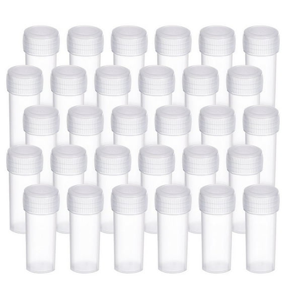 Hicarer 100 Pieces 5 ml Plastic Sample Bottles Mini Clear Storage Case with Lid for Accessories Parts Small Items