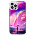 thumbnail image 1 of MUNDAZE Apple iPhone 11 Pro Shockproof Clear Hybrid Protective Phone Case Kawaii Manga Pink Cherry Blossom Japanese Rainbow Girl Cover, 1 of 5