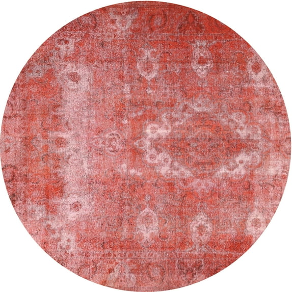 Ahgly Company Indoor Round Traditional Red Persian Area Rugs, 4' Round
