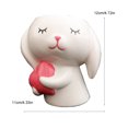 thumbnail image 2 of WONIU Ceramic Pencil Holder Bunny Cute Pen Cup Animal Rabbit Stationery Container for Desk, White, 2 of 5