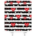 thumbnail image 7 of Valentine''s Day Shower Curtain Red Heart Black White Geometric Striped Sweet Love Romantic Couple Fabric Bathroom Home Curtain Decor with Hooks, 7 of 7