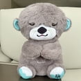 thumbnail image 3 of Oso de peluche creativo que respira, nutria relajante para bebés, juguetes de peluche, música relajante para novias, compañero para dormir, muñecos con sonido y luz, regalos, 3 of 5