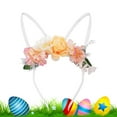 thumbnail image 5 of CoreLiving Easter Bunny Ears Headband for Women Floral Rabbit Ear Crown with Plush Furry White Trim and Colorful Spring Flowers for Easter Party Favors, 5 of 9