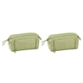 thumbnail image 4 of Kearding Bolsas de lápices, caja de almacenamiento multifuncional grande de doble capa con múltiples bolsillos, suministros escolares para Verde 2piezas, 4 of 6