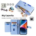 thumbnail image 2 of IPhone 15 Pro Max Flap Crossbody Case, Blue with Long Shoulder Strap and Short Wrist Strap Multifunctional Phone Case, 2 of 5