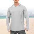 thumbnail image 4 of Xuemjiao Hoodies for Men Men's Upf 50+ Sun Hoodie Shirts Long Sleeve / Lightweight Fishing Hoodie Rash Guard Thumb Holes Shirt Fishing Hiking Mountaineering Outdoor Sudaderas (Gray,L), 4 of 4