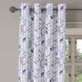 thumbnail image 2 of Ambesonne Tribal Grommet Curtain, Boho Zigzag Sketchy Line, 50" x 84", Violet Blue White, 2 of 6