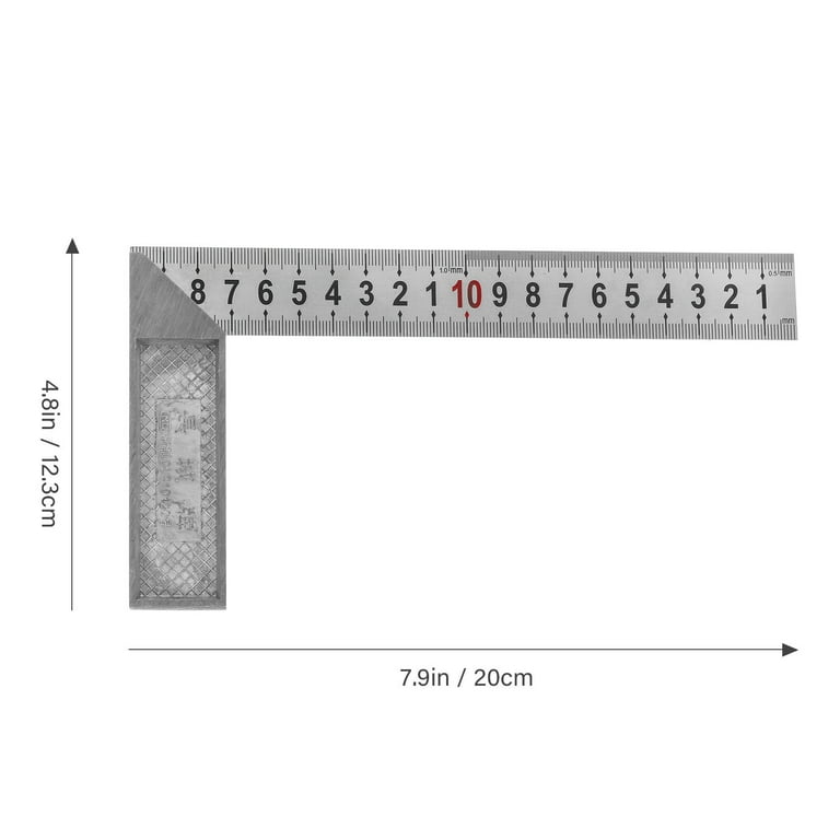 Right Angle Ruler 300mm Stainless Steel Dual Side Scale L Shape Square 90  Degree Layout Measuring Tool