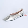 thumbnail image 4 of Miluxas Women’s Chains Metal Ankle Strap Flats Chunky Low Heels Square Toe Shoes Party Dating Shopping Silver 9(42), 4 of 9