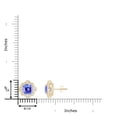 thumbnail image 2 of ANGARA Natural Victorian Style Cushion 3 ct Tanzanite Halo Stud Earrings in 14K Yellow Gold for Women (Size-7mm) | December Birthstone, Anniversary Jewelry Gift for Women | Natural Tanzanite Earrings, 2 of 7