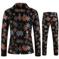 thumbnail image 4 of Xuniizn Men Suits 2 Piece Set, Plus Size Christmas Print One Button Shawl Lapel Prom Party Suit Set with Pockets, Soft Comfy Jacket Pants Christmas Costume, 4 of 9
