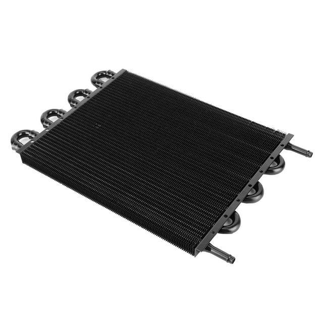 Transmission Cooler, Black Easy To Install Aluminum Oil Cooler, Fine Workmanship For All Vehicles Car