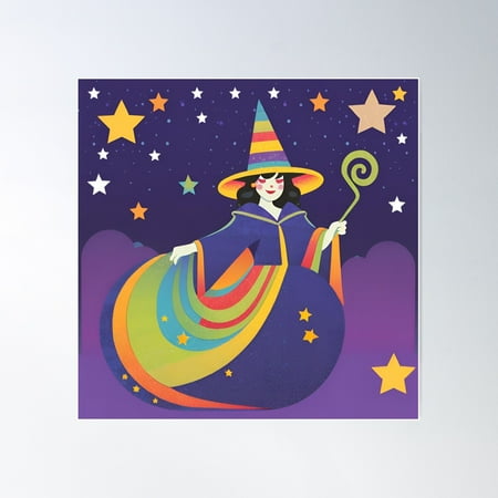 Witch Into The Night 23 Poster Wall Art, Modern Wall Decor For Living Room Bedroom, 17x17 UNFRAMED
