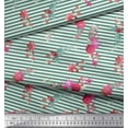 thumbnail image 3 of Soimoi Green Velvet Fabric Red Berries & Floral Stripe Print Fabric by the Yard 58 Inch Wide, 3 of 3