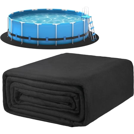 15-Foot Pool Liner Pad, Round Pool Liners for Above Ground Pools, Pool Mat Made of Durable Geotextile Material Effectively Prevents Puncture, Extend Liner Life