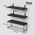 thumbnail image 3 of Estante de baño sobre inodoro, estante flotante para baño montado en la pared con canasta de alambre, estante flotante para decoración de pared, color negro, 3 of 5