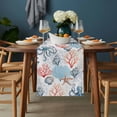 thumbnail image 2 of Coastal Ocean Table Runner - 48 Inch Long, Kitchen Dining Table Runner Dresser Scarves, Summer Beach Nautical Octopus Corals Farmhouse Decor for Coffee Tables Wedding Party Banquet, 2 of 8