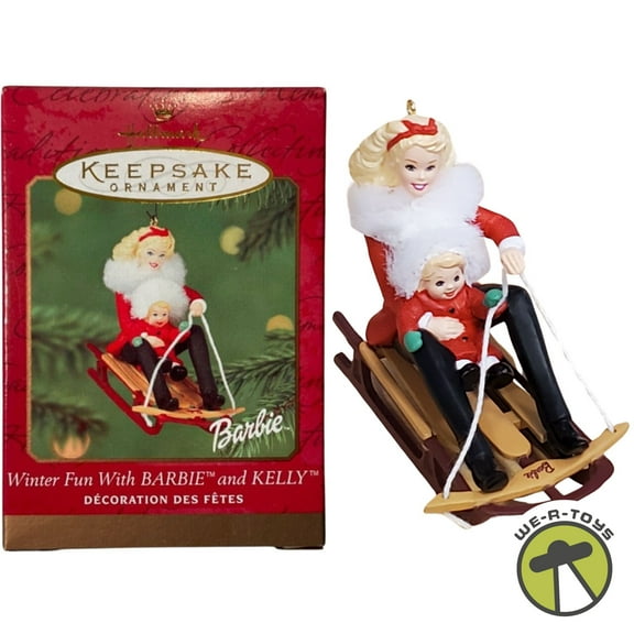 Hallmark Keepsake Winter Fun with Barbie and Kelly Ornament 2000