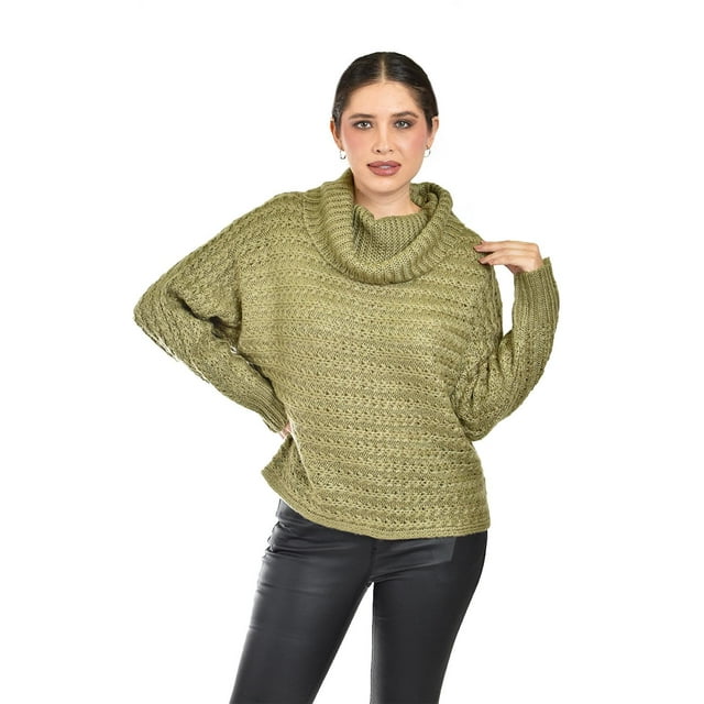 Sueter de punto cuello tipo cowl Roman Fashion /Juvenil, 31619 (Verde militar) verde oscuro CH